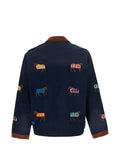 FOUND Lariat horse-embroidered corduroy-collar jacket