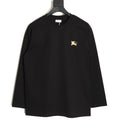 Burberry Oval Equestrian Back-Graphic Long-Sleeve Top - Black